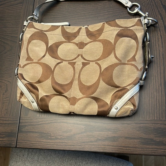 Coach Handbags - Coach Brown and Tan Signature Shoulder Bag